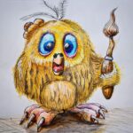 «Жовтий совенятко» — цифрова авторська ілюстрація