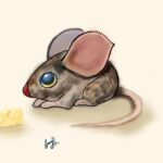 Цифрова ілюстація мультяшного персонажа Мишинятко "Ушастик"