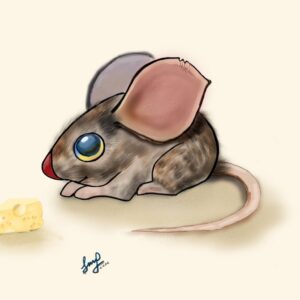 Цифрова ілюстація мультяшного персонажа Мишинятко "Ушастик"