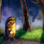 "Їжачок у лісі" - Цифрова іллюстрація