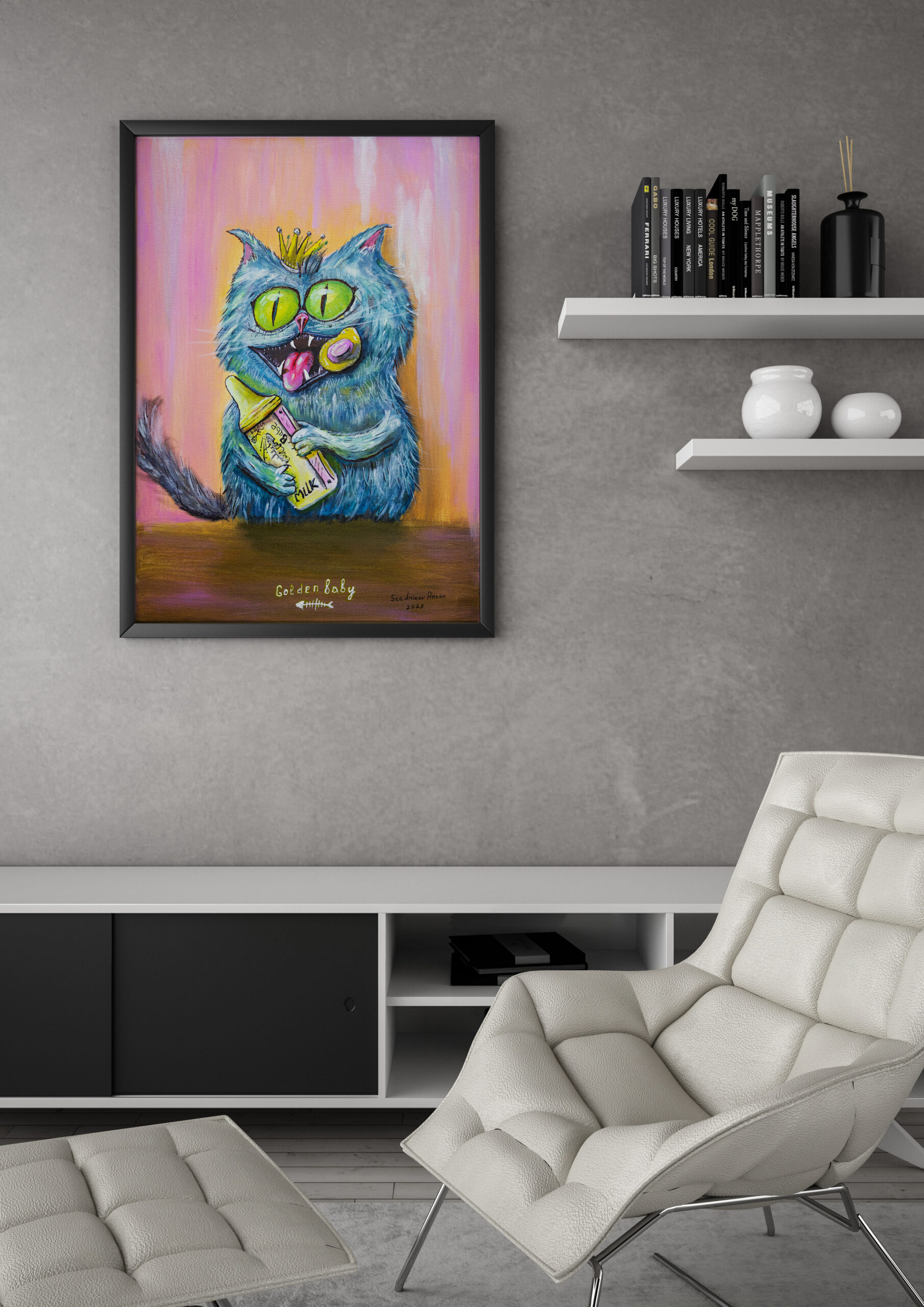 Golden Baby Авторська картина Стаднікова Антона серії "Королівські коти"