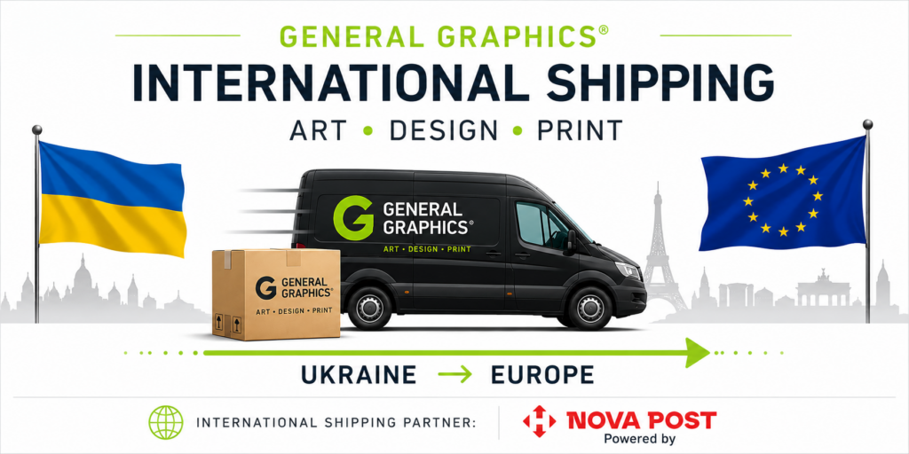 International shipping from Ukraine to Europe General Graphics